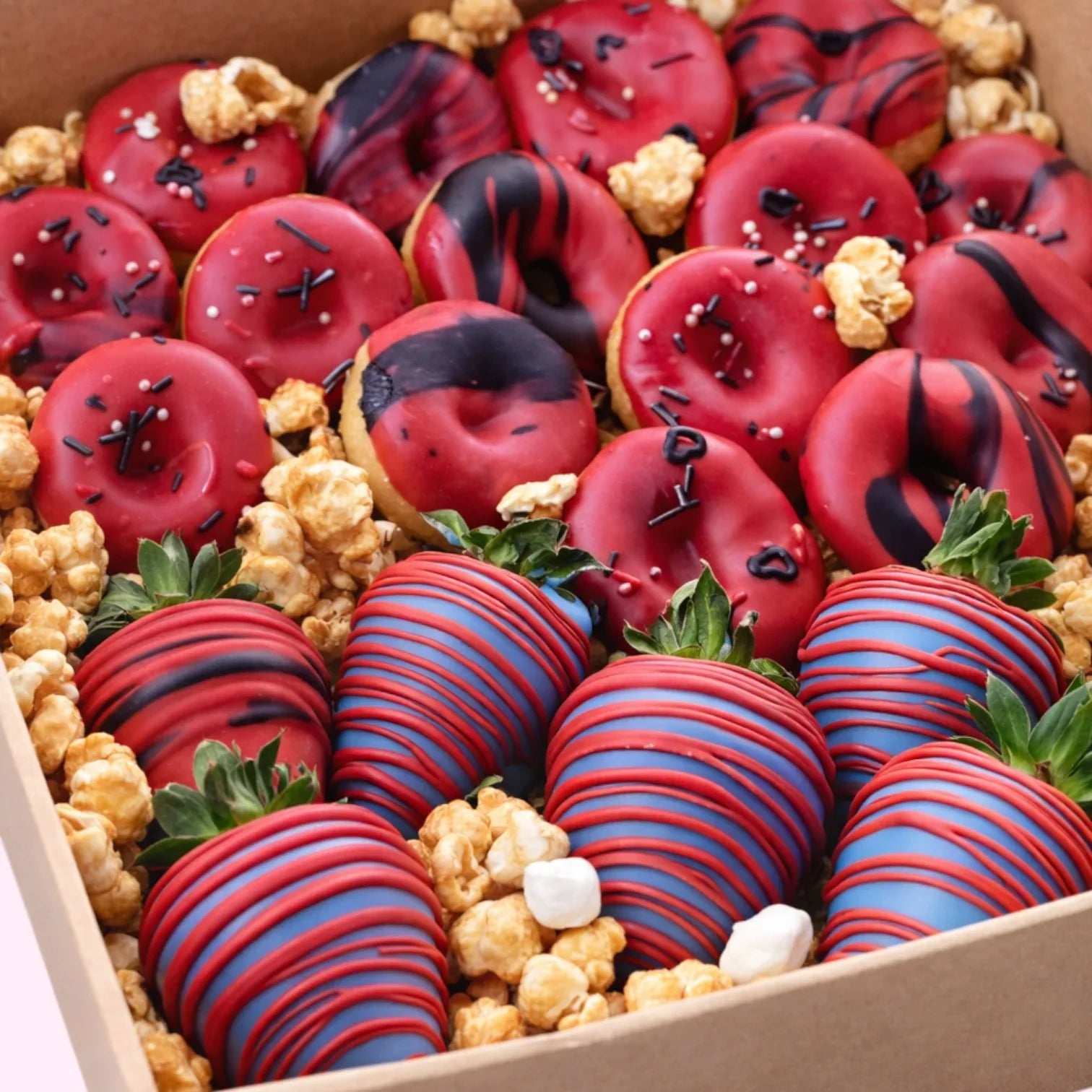 - chocolate_strawberries_and_donut_box -- Sweet Snap Sydney