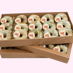 Sweet Snap Sydney customised donuts with marbled green and white icing and 'TASK FORCE 10' chocolate discs.