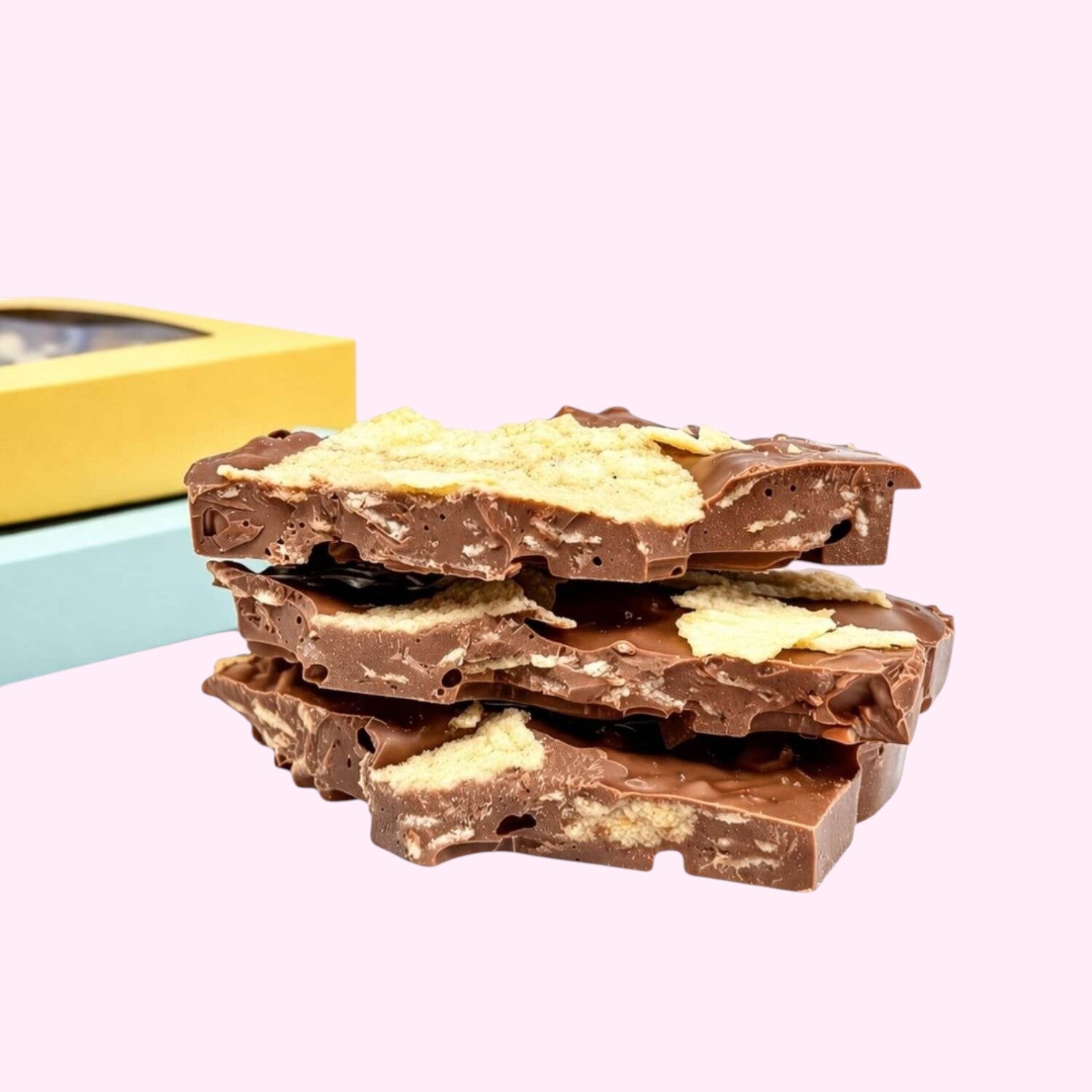Sweet Snap Sydney milk chocolate bar with crispy cornflakes, offering a crunchy texture and rich flavour.